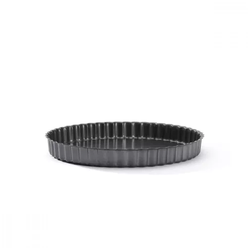 Tortaforma bordázott, egyenes éllel, kivehető alap, kerek, 23×2,8 cm