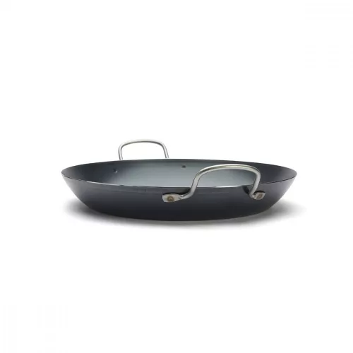 Paella vasserpenyő, 37 cm, La Lyonnaise, kékacél, de Buyer