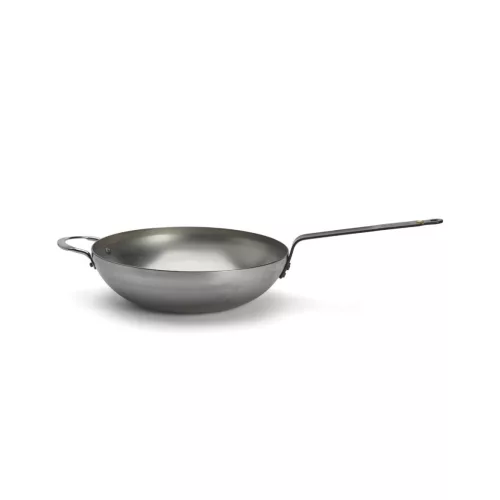 Wok nyéllel és füllel, 32 cm, de Buyer, vas