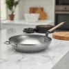 Wok bükkfa nyéllel, füllel, 32 cm, de Buyer, vas