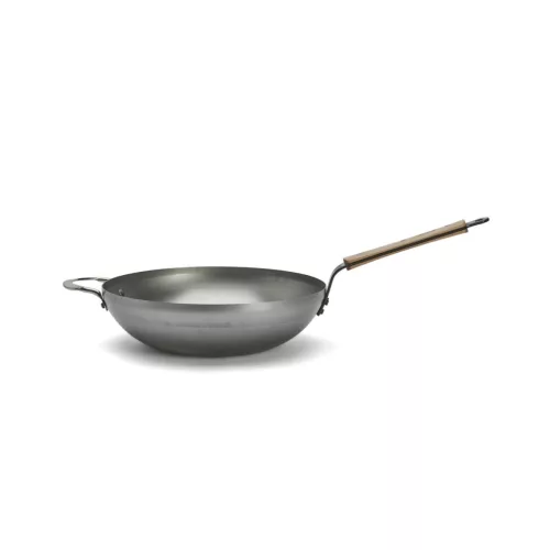 Wok bükkfa nyéllel, füllel, 32 cm, de Buyer, vas
