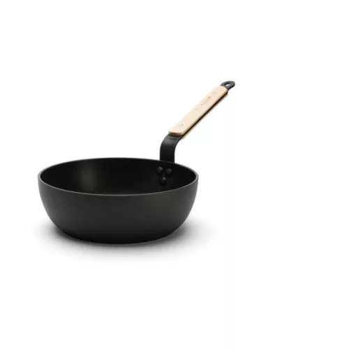 Mély serpenyő, 24 cm, bükkfanyéllel, tapadásmentes, de Buyer