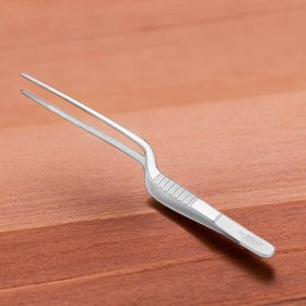 Tálalócsipesz/séfcsipesz, hajlított, 20 cm, rozsdamentes