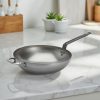 Wok nyéllel és füllel, 32 cm, de Buyer, vas