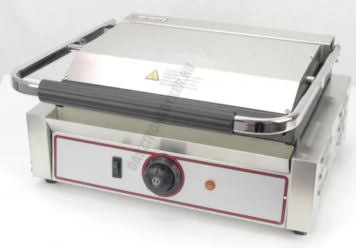 Kontaktgrill, bordás sütőfelület, bordás fedlap, 50-300°C-ig, sütőfelület: 335×230mm, 2,2 kW