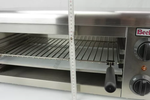 Szalamander fix sínes, RM, manuális, 50-300 C, rács: 450x250 mm, 3 szintben állítható