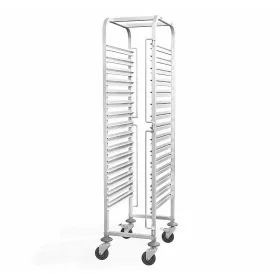   Tálcatartó regálkocsi, mobil állvány 16 db GN 1/1 (32,5×53 cm) tálcához, rozsdamentes