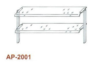 Kétsoros átadó hajlított üveggel 1200 mm-es pulthoz AP-2001 1200