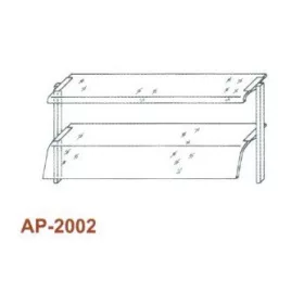   Kétsoros átadó hajlított üveggel, leheletvédővel 1200 mm-es pulthoz AP-2002 1200