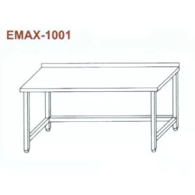   Rozsdamentes munkaasztal, hátsó felhajt. Emax-1001, 1.4016-os anyagból 1200×700×850