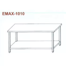   Rozsdamentes munkaasztal alsó polccal Emax-1010, 1.4016-os anyagból 1100×700×850