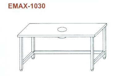 Rozsdamentes munkaasztal hulladékledobó nyílással, Emax-1030, 1.4016-os anyagból 1100×700×850