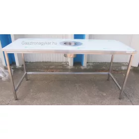   Rozsdamentes munkaasztal hulladékledobó nyílással, Emax-1030, 1.4016-os anyagból 1800×700×850