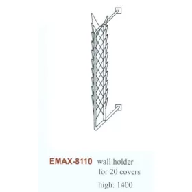   Fedőtartó fali, rozsdamentes, Emax-8110, (20 db fedő), Magasság: 140 cm