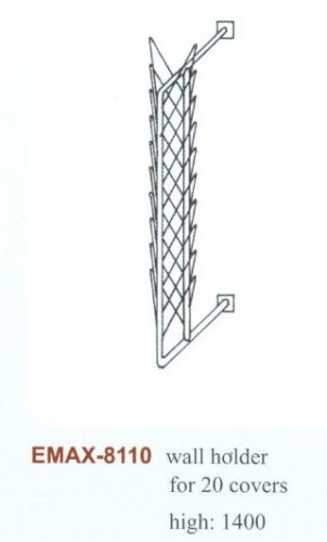 Fedőtartó fali, rozsdamentes, Emax-8110, (20 db fedő), Magasság: 140 cm