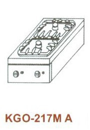 Gázüzemű főzőasztal,asztali, 2 égő 2 ráccsal KGO-217 MA 1