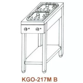 Gázüzemű főzőasztal, 2 égő, 2 ráccsal KGO-217 MB 1