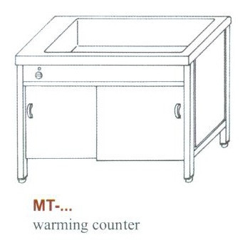 Elektromos melegentartó pult, alul zárt, tolóajtókkal MT-1500
