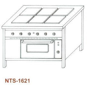 Elektromos tűzhely, 6 főzőlapos NTS-1621