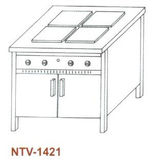 Elektromos főzőasztal, zárt, 4 főzőlapos NTV-1421