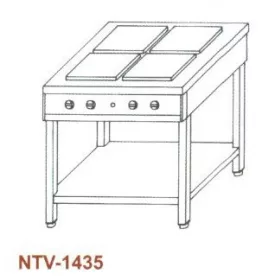 Elektromos főzőasztal, nyitott, 4 főzőlapos NTV-1435