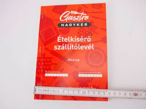 Ételkísérő szállítólevél 15×21 cm