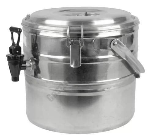 Duplafalú italtermosz prémium csappal, 5 liter, rozsdamentes, 30×27 cm