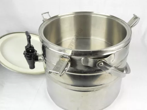 Duplafalú italtermosz prémium csappal, 5 liter, rozsdamentes, 30×27 cm