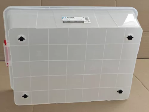 Tárolódoboz, uzsonnásdoboz, 38 liter, zárható fedővel