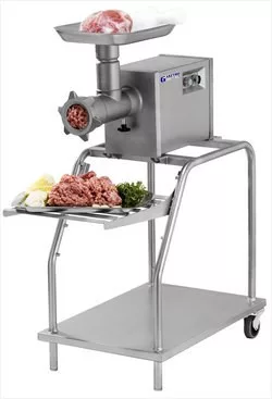 Húsdaráló, húsőrlő KF-605 segédgép, egyetemes konyhagéphez 240 kg/óra kapacitás, 3-5-8 mm tárcsa, 1 és 2 élű késsel