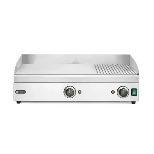 Rostlap, 1/3 bordázott, rozsdamentes, 240V/3500W, 69,7x47,4 cm sütőfelület