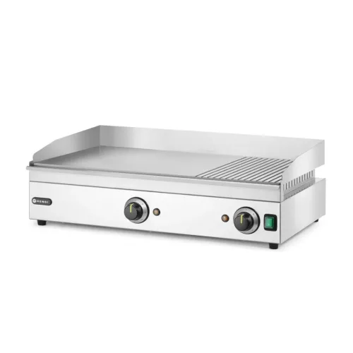 Rostlap, 1/3 bordázott, rozsdamentes, 240V/3500W, 69,7x47,4 cm sütőfelület