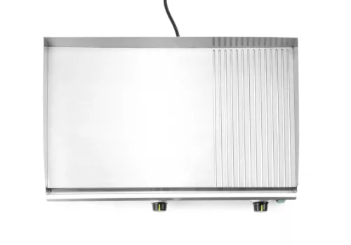 Rostlap, 1/3 bordázott, rozsdamentes, 240V/3500W, 69,7x47,4 cm sütőfelület