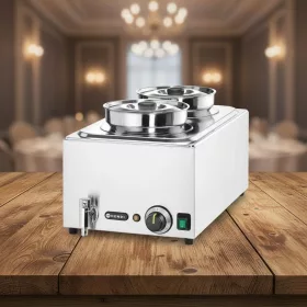   Melegentartó bain-marie + 2×4 literes edény fedővel, vízfürdős GN 1/1