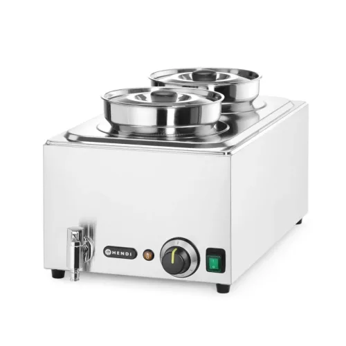Melegentartó bain-marie + 2×4 literes edény fedővel, vízfürdős GN 1/1