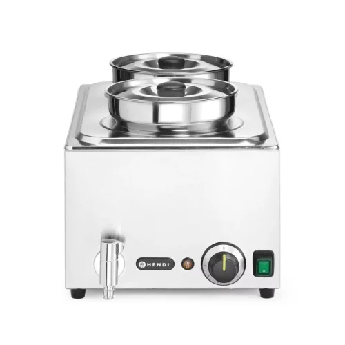 Melegentartó bain-marie + 2×4 literes edény fedővel, vízfürdős GN 1/1