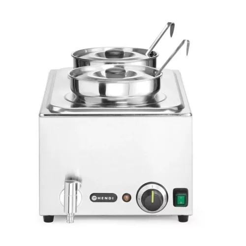Melegentartó bain-marie + 2×4 literes edény fedővel, vízfürdős GN 1/1