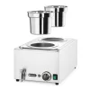Melegentartó bain-marie + 2×4 literes edény fedővel, vízfürdős GN 1/1