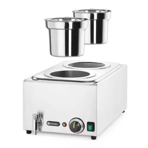 Melegentartó bain-marie + 2×4 literes edény fedővel, vízfürdős GN 1/1