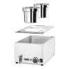 Melegentartó bain-marie + 2×4 literes edény fedővel, vízfürdős GN 1/1