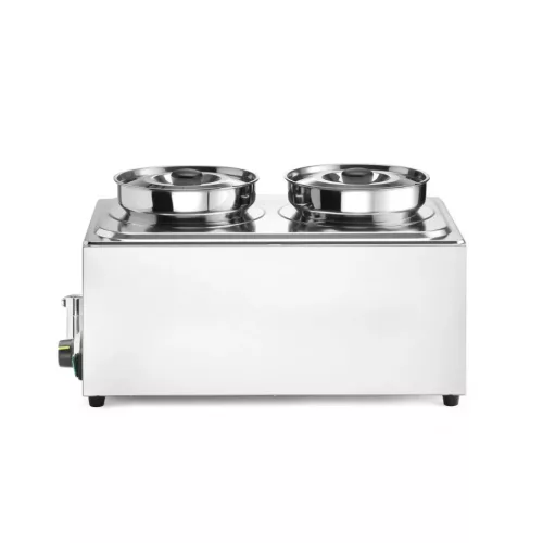 Melegentartó bain-marie + 2×4 literes edény fedővel, vízfürdős GN 1/1