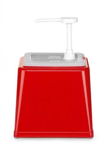 Pumpás mártás-, szószadagoló, 2,5 liter, piros