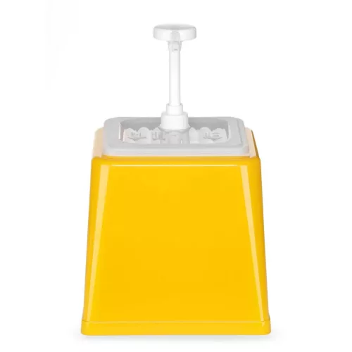 Pumpás mustáradagoló, szószadagoló, 2,5 liter, sárga