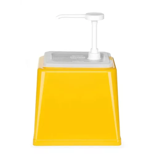 Pumpás mustáradagoló, szószadagoló, 2,5 liter, sárga