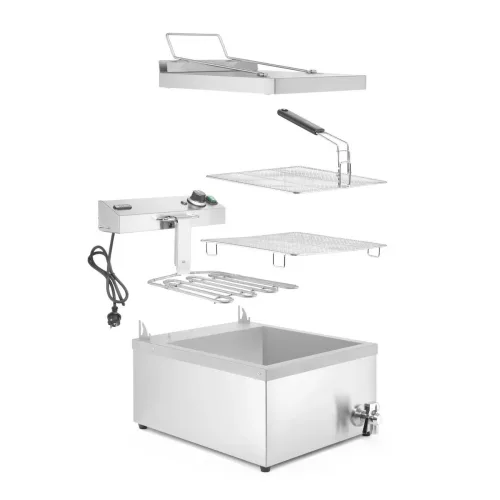 Olajsütő fánkhoz, fánksütő, 12 l, 230V/3500W, 630×860×438 mm