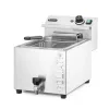Olajsütő, fritőz, extra nagy teljesítmény, leeresztő csappal, 10 l, 400V/10200W