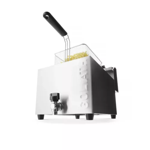 Olajsütő, fritőz, extra nagy teljesítmény, leeresztő csappal, 10 l, 400V/10200W
