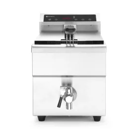   Indukciós olajsütő olajleeresztő csappal, 8 l, rozsdamentes, 230V/3500W
