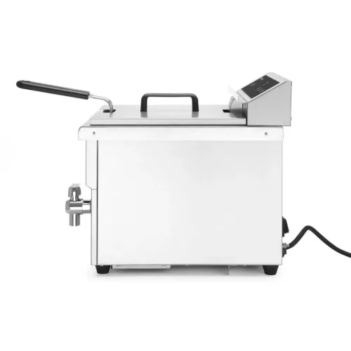 Indukciós olajsütő olajleeresztő csappal, 8 l, rozsdamentes, 230V/3500W