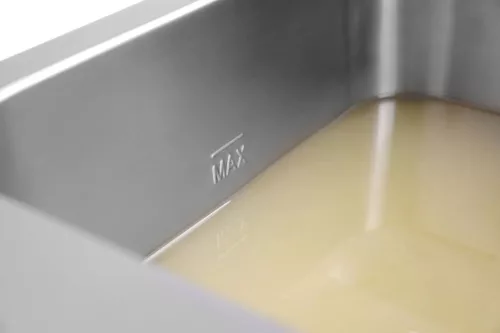 Indukciós olajsütő olajleeresztő csappal, 8 l, rozsdamentes, 230V/3500W